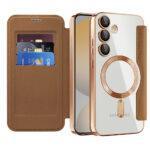 Étui portefeuille Techsuit SmartMag Book Case pour Samsung Galaxy S24 FE - Brown
