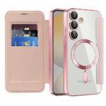 Étui portefeuille Techsuit SmartMag Book Case pour Samsung Galaxy S24 FE - Pink