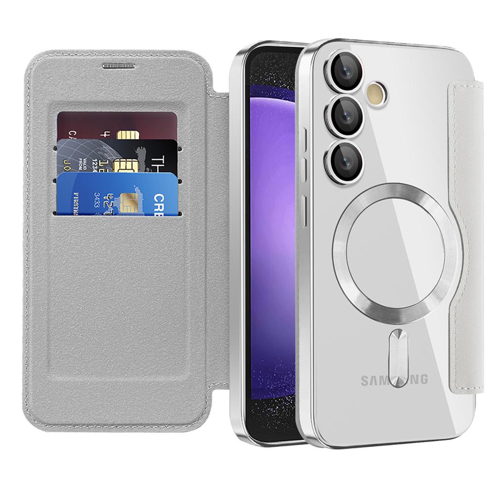 2323483 Étui portefeuille Techsuit SmartMag Book Case pour Samsung Galaxy S23 FE - Gray – Image 1