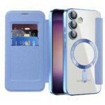 Étui portefeuille Techsuit SmartMag Book Case pour Samsung Galaxy S23 - Light Blue