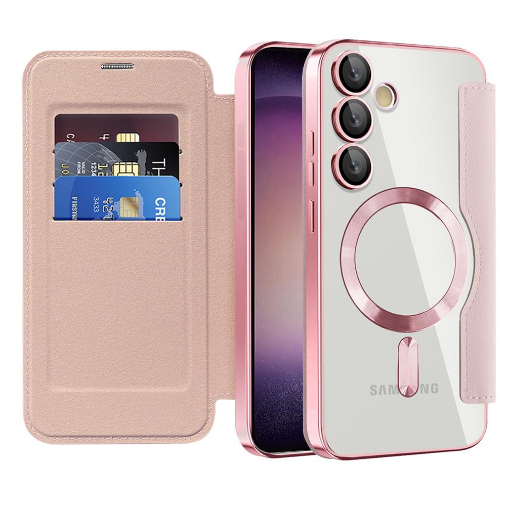 2324143 Étui portefeuille Techsuit SmartMag Book Case pour Samsung Galaxy S23 Plus - Pink – Image 1