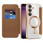 Étui portefeuille Techsuit SmartMag Book Case pour Samsung Galaxy S23 Plus - Brown