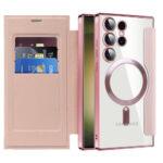 Étui portefeuille Techsuit SmartMag Book Case pour Samsung Galaxy S23 Ultra - Pink