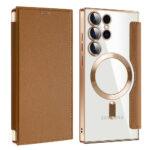 Étui portefeuille Techsuit SmartMag Book Case pour Samsung Galaxy S23 Ultra - Brown – Image 2