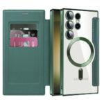 Étui portefeuille Techsuit SmartMag Book Case pour Samsung Galaxy S23 Ultra - Green