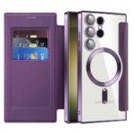 Étui portefeuille Techsuit SmartMag Book Case pour Samsung Galaxy S23 Ultra - Purple