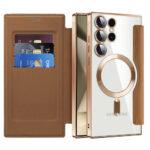 Étui portefeuille Techsuit SmartMag Book Case pour Samsung Galaxy S24 Ultra - Brown