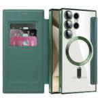 Étui portefeuille Techsuit SmartMag Book Case pour Samsung Galaxy S24 Ultra - Green