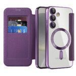 Étui portefeuille Techsuit SmartMag Book Case pour Samsung Galaxy S24 - Purple