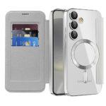 Étui portefeuille Techsuit SmartMag Book Case pour Samsung Galaxy S24 - Gray