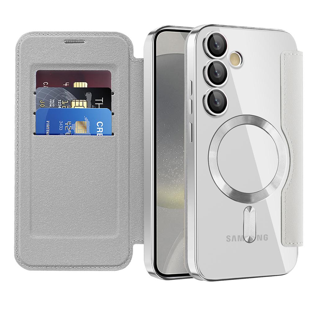 2325169 Étui portefeuille Techsuit SmartMag Book Case pour Samsung Galaxy S24 - Gray – Image 1