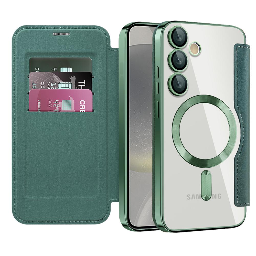 2325295 Étui portefeuille Techsuit SmartMag Book Case pour Samsung Galaxy S24 - Green – Image 1