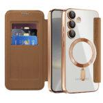 Étui portefeuille Techsuit SmartMag Book Case pour Samsung Galaxy S24 - Brown