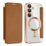 Étui portefeuille Techsuit SmartMag Book Case pour Samsung Galaxy S24 - Brown – Image 2