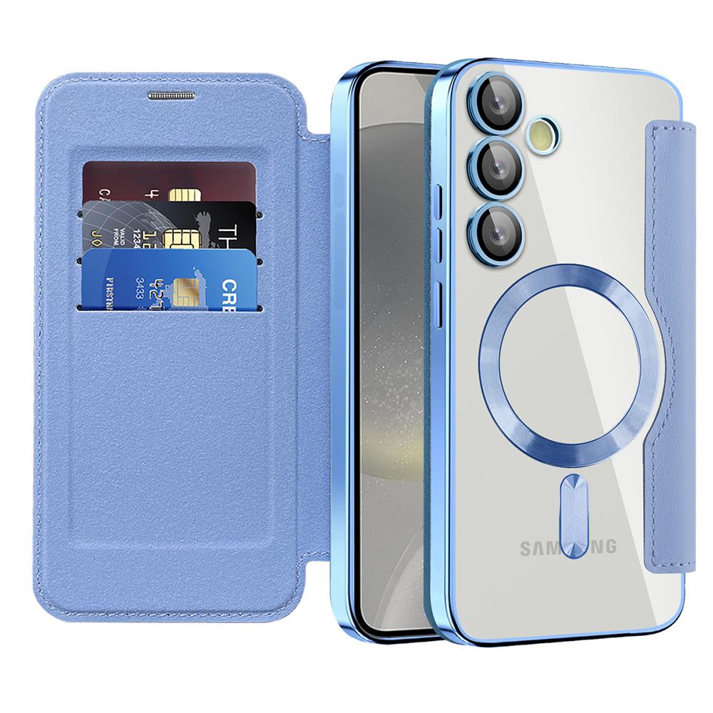 2325547 Étui portefeuille Techsuit SmartMag Book Case pour Samsung Galaxy S24 Plus - Light Blue – Image 1