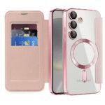 Étui portefeuille Techsuit SmartMag Book Case pour Samsung Galaxy S24 Plus - Pink