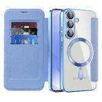 Étui portefeuille Techsuit SmartMag Book Case pour Samsung Galaxy S25 - Light Blue