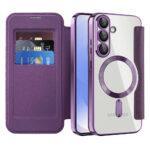 Étui portefeuille Techsuit SmartMag Book Case pour Samsung Galaxy S25 - Purple