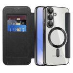 Étui portefeuille Techsuit SmartMag Book Case pour Samsung Galaxy S25 Plus - Black