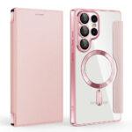 Étui portefeuille Techsuit SmartMag Book Case pour Samsung Galaxy S25 Ultra - Pink – Image 2