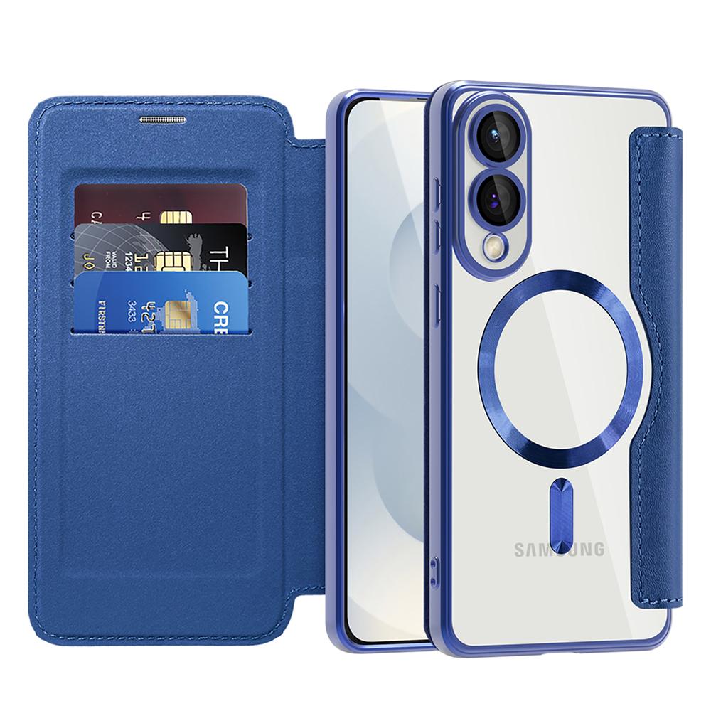 2326987 Étui portefeuille Techsuit SmartMag Book Case pour Samsung Galaxy S25 Edge - Blue – Image 1