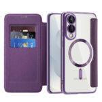 Étui portefeuille Techsuit SmartMag Book Case pour Samsung Galaxy S25 Edge - Purple