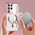 Étui portefeuille Techsuit SmartMag Book Case pour Samsung Galaxy S22 Ultra - Pink – Image 5