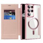 Étui portefeuille Techsuit SmartMag Book Case pour Samsung Galaxy S22 Ultra - Pink