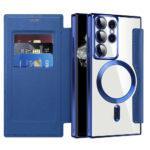 Étui portefeuille Techsuit SmartMag Book Case pour Samsung Galaxy S22 Ultra - Blue