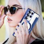 Étui portefeuille Techsuit SmartMag Book Case pour Samsung Galaxy S22 Ultra - Blue – Image 6