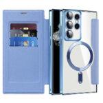 Étui portefeuille Techsuit SmartMag Book Case pour Samsung Galaxy S22 Ultra - Light Blue