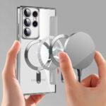 Étui portefeuille Techsuit SmartMag Book Case pour Samsung Galaxy S22 Ultra - Gray – Image 6