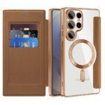 Étui portefeuille Techsuit SmartMag Book Case pour Samsung Galaxy S25 Ultra - Brown