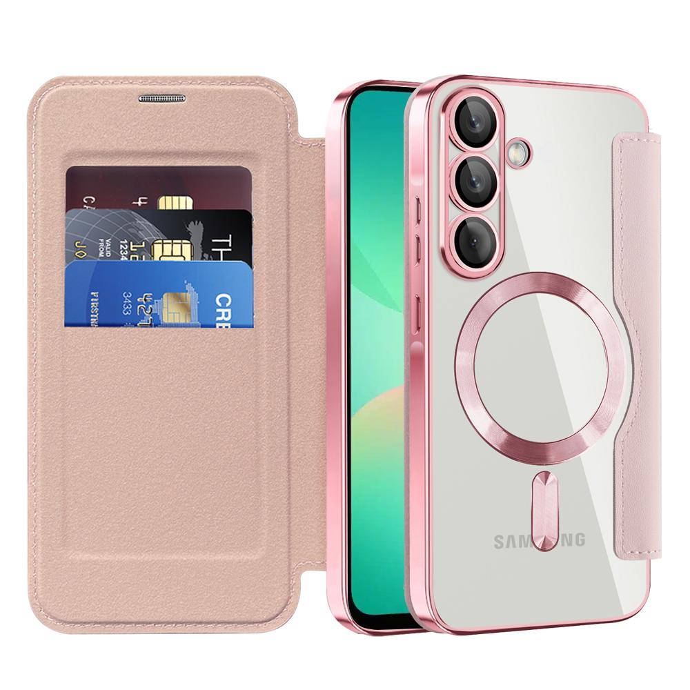 2341819 Étui portefeuille Techsuit SmartMag Book Case pour Samsung Galaxy A26 - Pink – Image 1