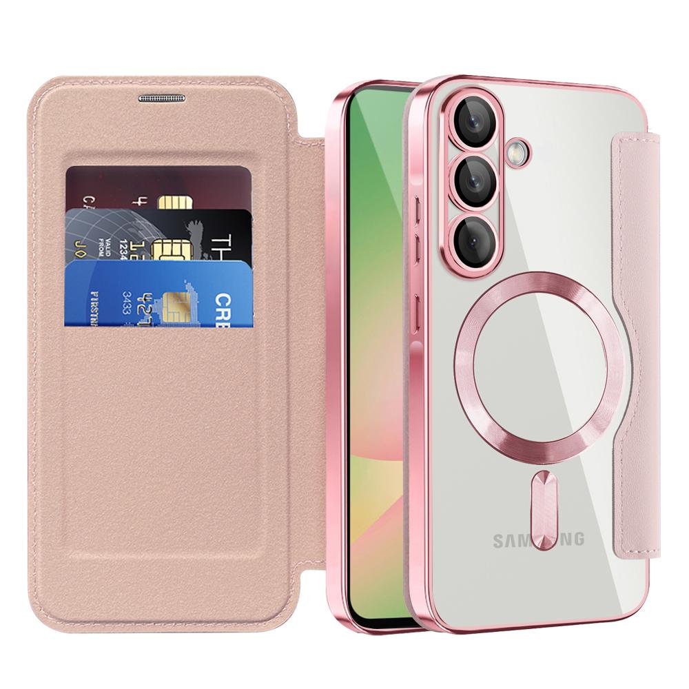 2341903 Étui portefeuille Techsuit SmartMag Book Case pour Samsung Galaxy A56 - Pink – Image 1