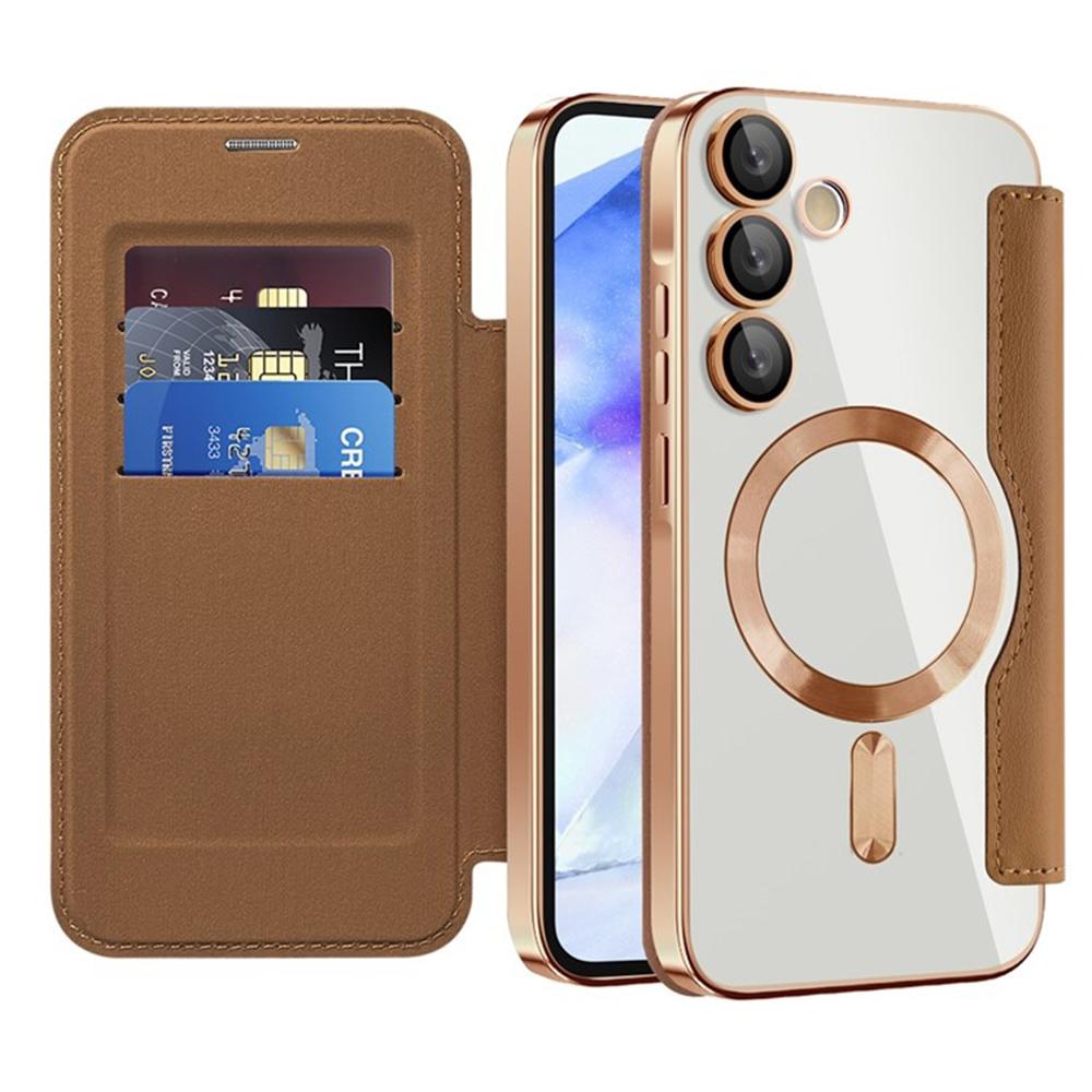 2344375 Étui portefeuille Techsuit SmartMag Book Case pour Samsung Galaxy A55 - Brown – Image 1