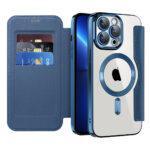 Étui portefeuille Techsuit SmartMag Book Case pour iPhone 13 Pro Max - Blue