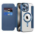 Étui portefeuille Techsuit SmartMag Book Case pour iPhone 15 Pro Max - Blue