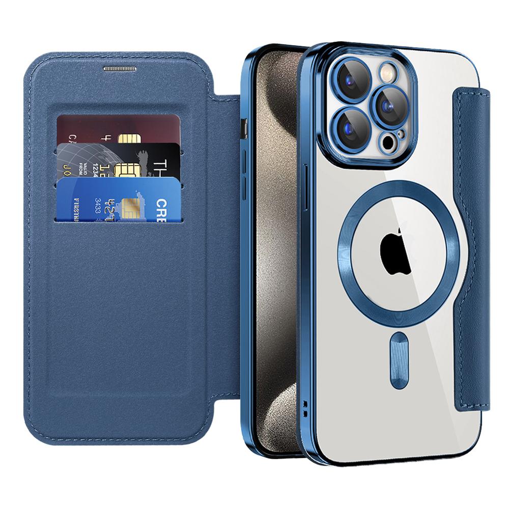 2392675 Étui portefeuille Techsuit SmartMag Book Case pour iPhone 15 Pro Max - Blue – Image 1
