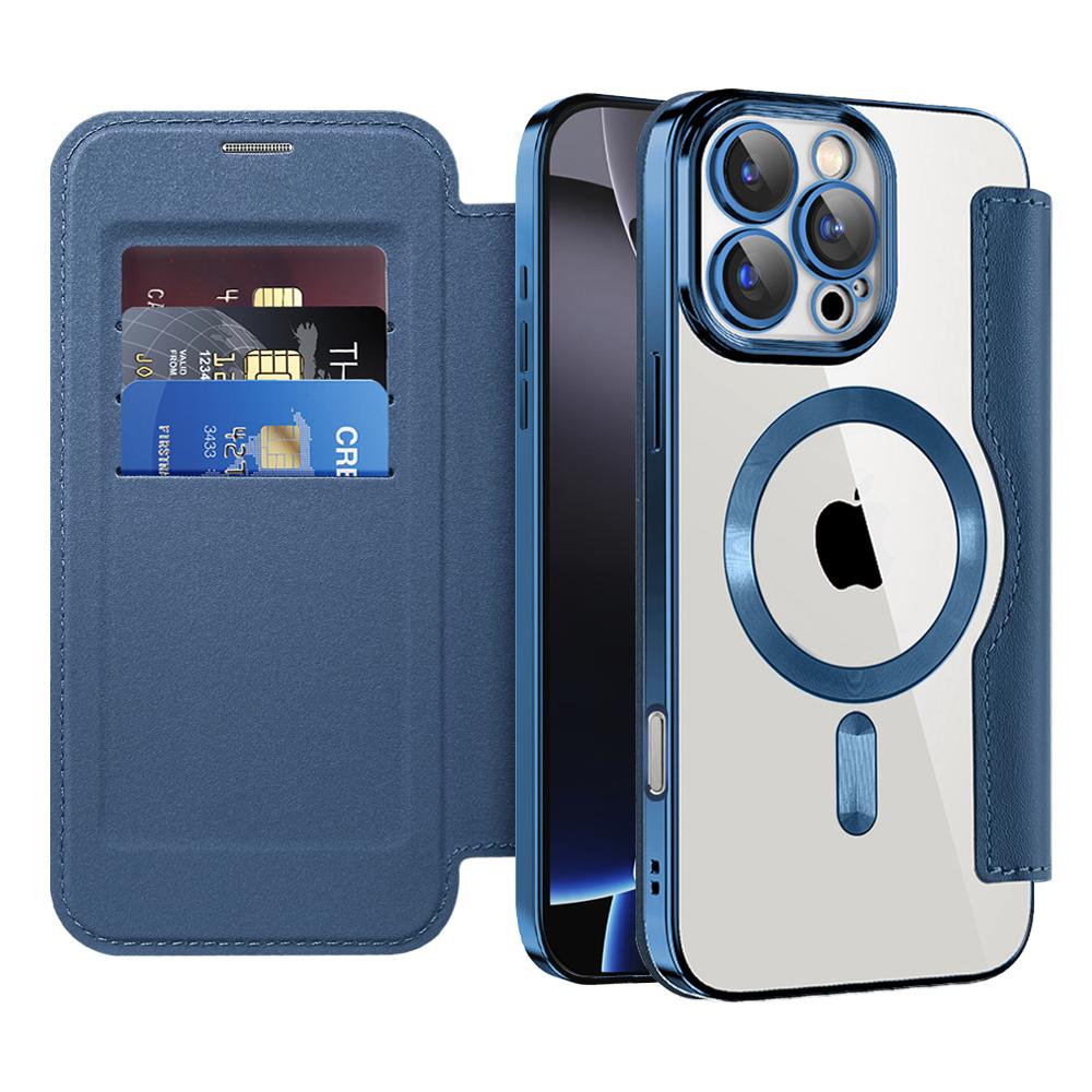 2392705 Étui portefeuille Techsuit SmartMag Book Case pour iPhone 16 Pro Max - Blue – Image 1