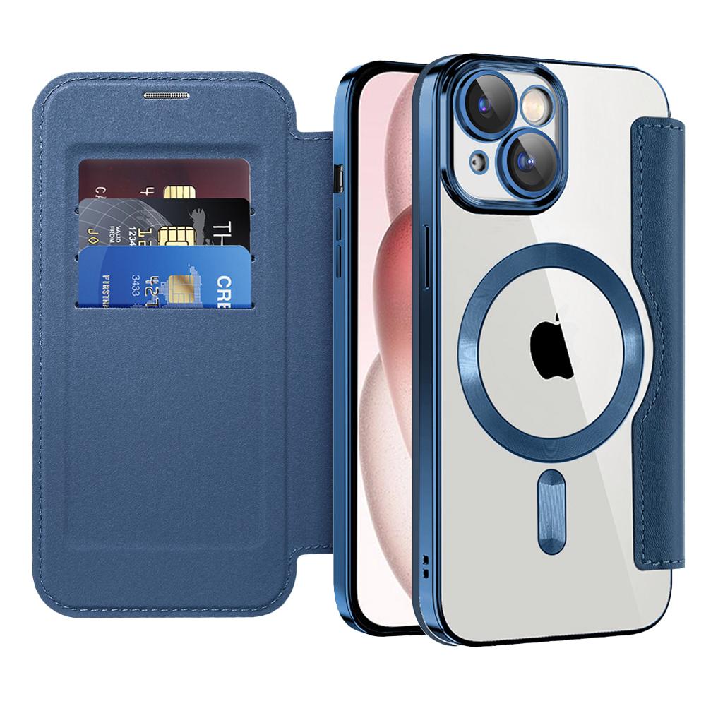 2392783 Étui portefeuille Techsuit SmartMag Book Case pour iPhone 15 - Blue – Image 1