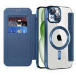 Étui portefeuille Techsuit SmartMag Book Case pour iPhone 15 Plus - Blue