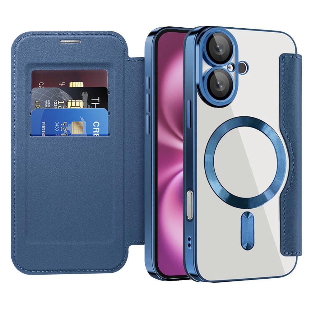 2392903 Étui portefeuille Techsuit SmartMag Book Case pour iPhone 16 Plus - Blue – Image 1