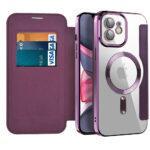 Étui portefeuille Techsuit SmartMag Book Case pour iPhone 11 - Purple
