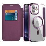 Étui portefeuille Techsuit SmartMag Book Case pour iPhone 12 - Purple