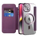 Étui portefeuille Techsuit SmartMag Book Case pour iPhone 14 Plus - Purple
