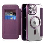 Étui portefeuille Techsuit SmartMag Book Case pour iPhone 12 Pro Max - Purple