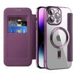 Étui portefeuille Techsuit SmartMag Book Case pour iPhone 14 Pro Max - Purple