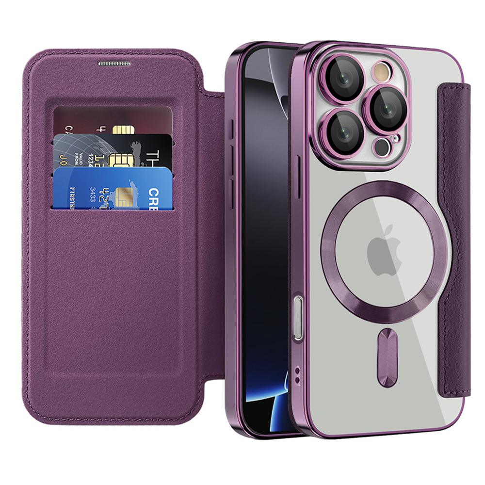 2426155 Étui portefeuille Techsuit SmartMag Book Case pour iPhone 16 Pro - Purple – Image 1