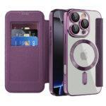 Étui portefeuille Techsuit SmartMag Book Case pour iPhone 16 Pro Max - Purple